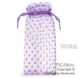 BOLSA ORGANZA LILA 15X25 LUNARES HS3977-4 x 1